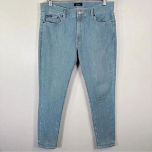 Polo Ralph Lauren Womens Jeans Tompkins  Skinny Stripe Blue White